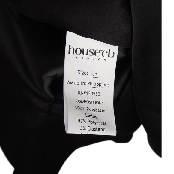 House of CB Kara Black Corset Satin Mini Dress L+ NWT Bustier Cocktail Party - Picture 8 of 11